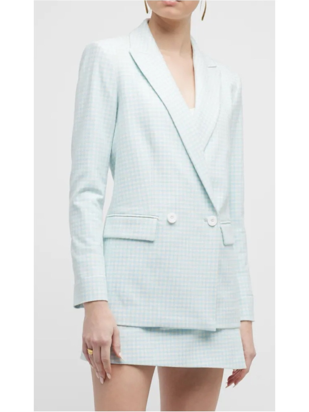 Alice + Olivia "Justin" longline blazer the houndstooth print - Picture 6 of 16